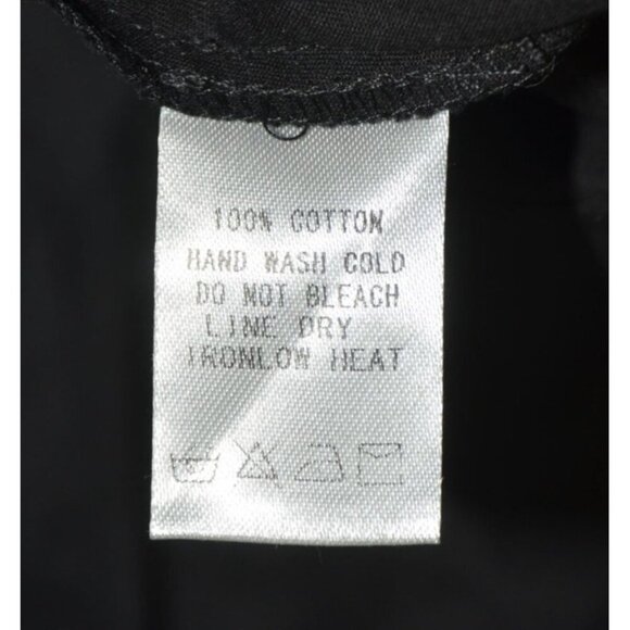 Ee:some Ladies Black Cropped Blouse Top Size L Cotton Square Neck Smocked Casual - Picture 8 of 9